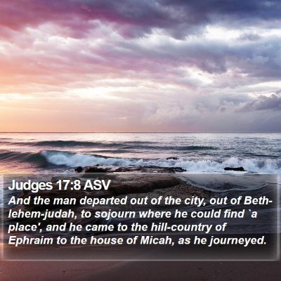 Judges 17:8 ASV Bible Verse Image