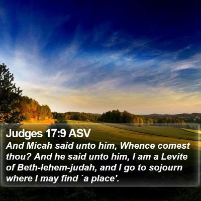 Judges 17:9 ASV Bible Verse Image