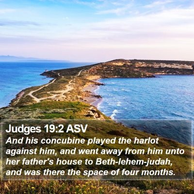 Judges 19:2 ASV Bible Verse Image