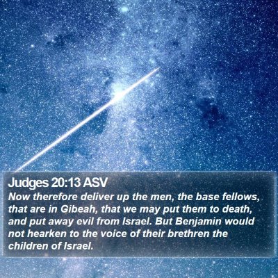 Judges 20:13 ASV Bible Verse Image