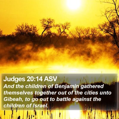 Judges 20:14 ASV Bible Verse Image