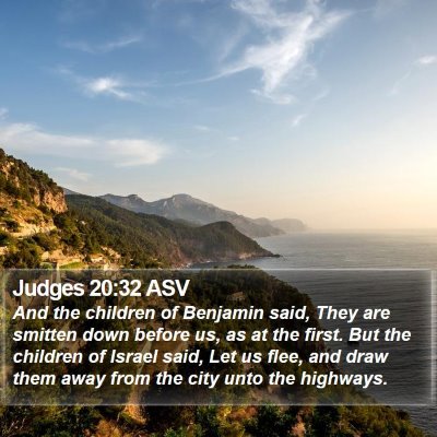 Judges 20:32 ASV Bible Verse Image