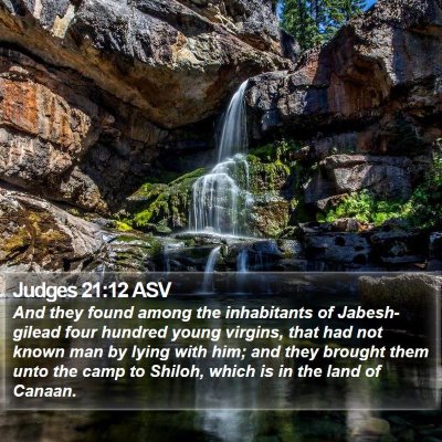 Judges 21:12 ASV Bible Verse Image