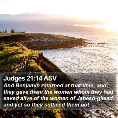 Judges 21:14 ASV Bible Verse Image