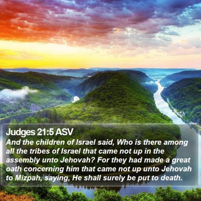 Judges 21:5 ASV Bible Verse Image