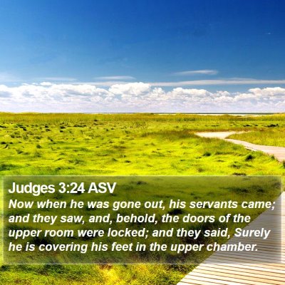 Judges 3:24 ASV Bible Verse Image