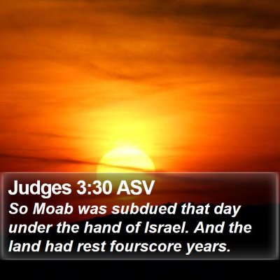 Judges 3:30 ASV Bible Verse Image
