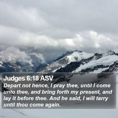 Judges 6:18 ASV Bible Verse Image