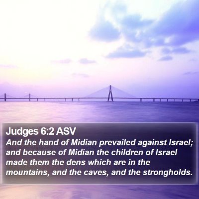 Judges 6:2 ASV Bible Verse Image