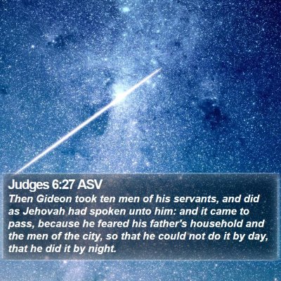 Judges 6:27 ASV Bible Verse Image
