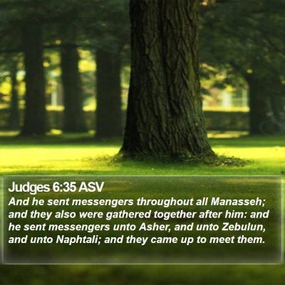 Judges 6:35 ASV Bible Verse Image
