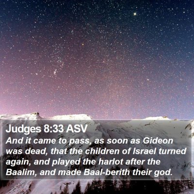 Judges 8:33 ASV Bible Verse Image