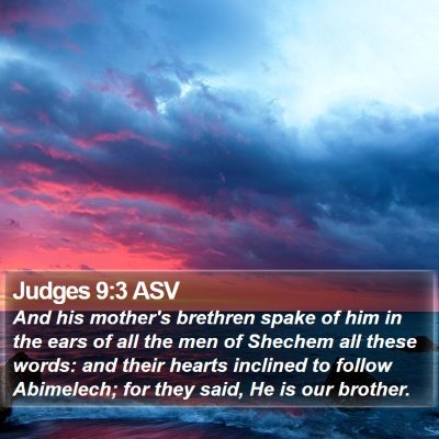 Judges 9:3 ASV Bible Verse Image