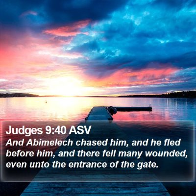 Judges 9:40 ASV Bible Verse Image