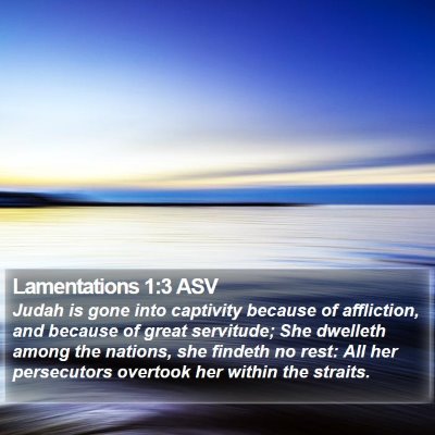 Lamentations 1:3 ASV Bible Verse Image