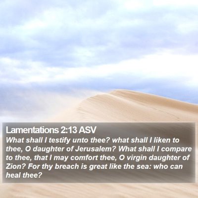 Lamentations 2:13 ASV Bible Verse Image