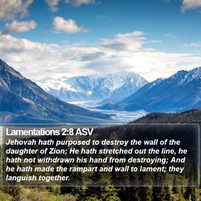 Lamentations 2:8 ASV Bible Verse Image