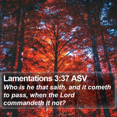 Lamentations 3:37 ASV Bible Verse Image