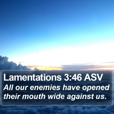 Lamentations 3:46 ASV Bible Verse Image