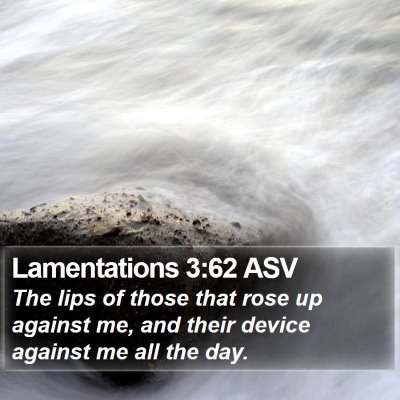 Lamentations 3:62 ASV Bible Verse Image