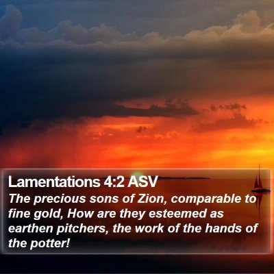 Lamentations 4:2 ASV Bible Verse Image