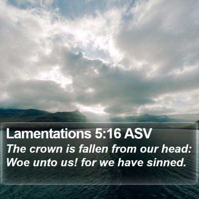 Lamentations 5:16 ASV Bible Verse Image