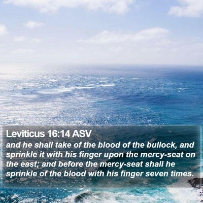 Leviticus 16:14 ASV Bible Verse Image