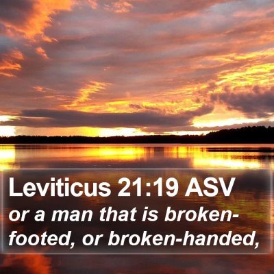 Leviticus 21:19 ASV Bible Verse Image