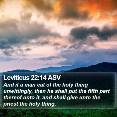 Leviticus 22:14 ASV Bible Verse Image