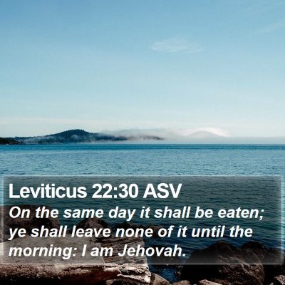 Leviticus 22:30 ASV Bible Verse Image