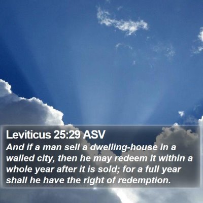 Leviticus 25:29 ASV Bible Verse Image