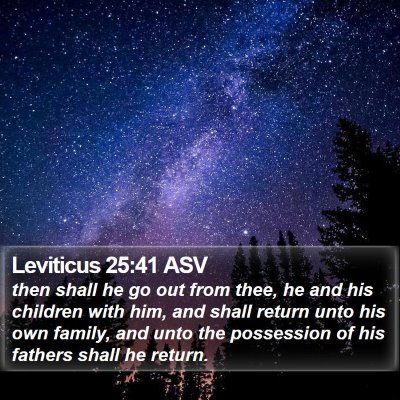 Leviticus 25:41 ASV Bible Verse Image
