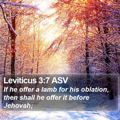 Leviticus 3:7 ASV Bible Verse Image