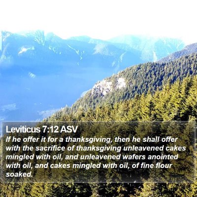 Leviticus 7:12 ASV Bible Verse Image