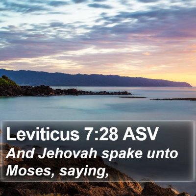 Leviticus 7:28 ASV Bible Verse Image