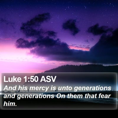 Luke 1:50 ASV Bible Verse Image