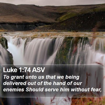 Luke 1:74 ASV Bible Verse Image