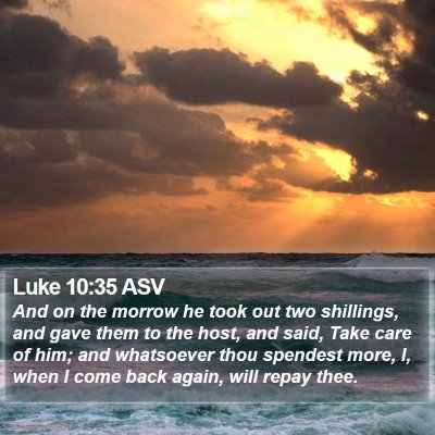 Luke 10:35 ASV Bible Verse Image