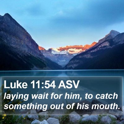Luke 11:54 ASV Bible Verse Image