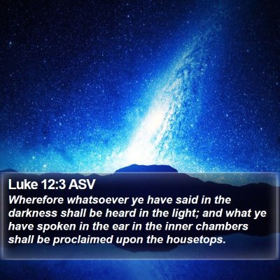 Luke 12:3 ASV Bible Verse Image