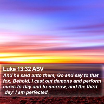 Luke 13:32 ASV Bible Verse Image
