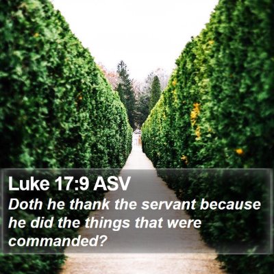 Luke 17:9 ASV Bible Verse Image