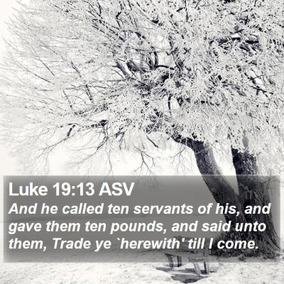 Luke 19:13 ASV Bible Verse Image