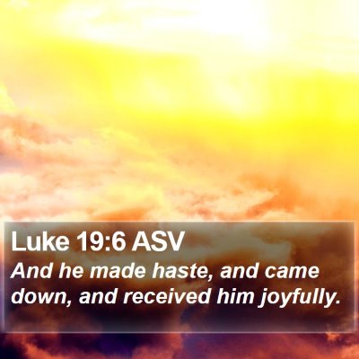 Luke 19:6 ASV Bible Verse Image