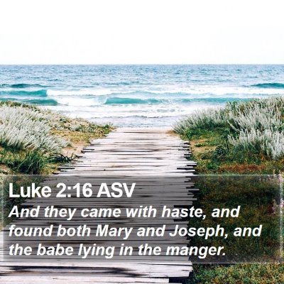 Luke 2:16 ASV Bible Verse Image