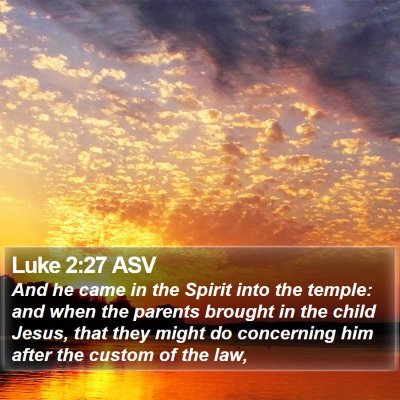 Luke 2:27 ASV Bible Verse Image