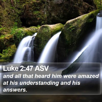 Luke 2:47 ASV Bible Verse Image