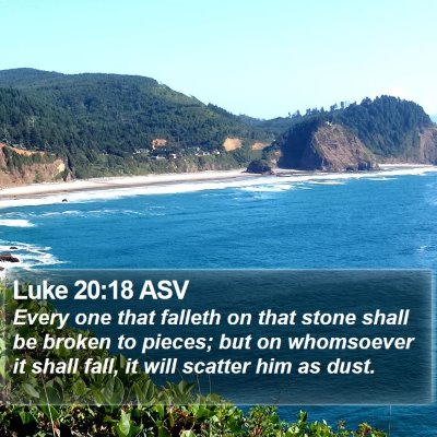 Luke 20:18 ASV Bible Verse Image