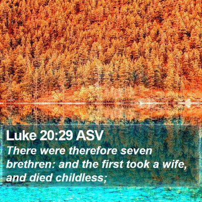 Luke 20:29 ASV Bible Verse Image