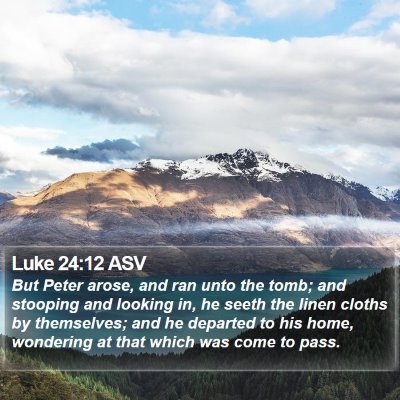 Luke 24:12 ASV Bible Verse Image